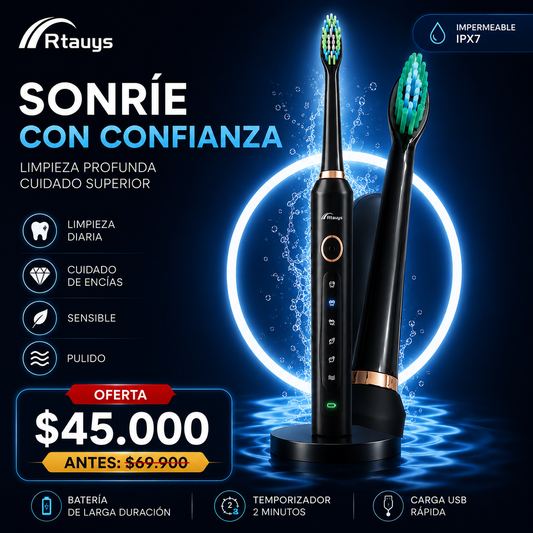 Cepillo Dental | Eléctrico | Batería Larga duración | 5 cabezales