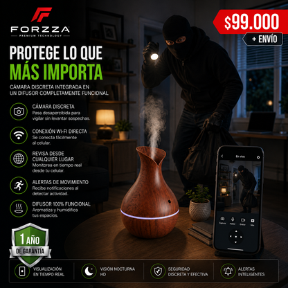 Cámara Discreta | Humidificador funcional | 1080p | Wifi directo