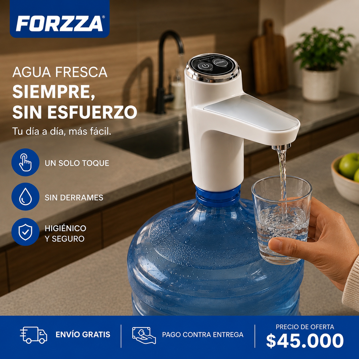 Dispensador | Botellón | Automático | Batería larga duración