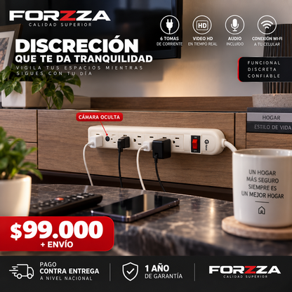 Cámara Discreta | Multi-toma 6 puestos | Funcional | 1 Año garantía